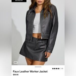 Garage Faux Leather Worker Jacket